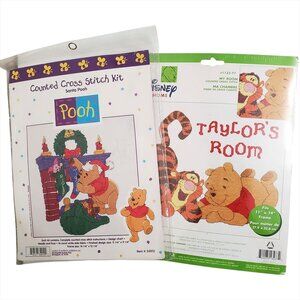 Janlynn Disney Lot of 2 Cross Stitch Kits Santa Pooh 34012 My Room 1132-77